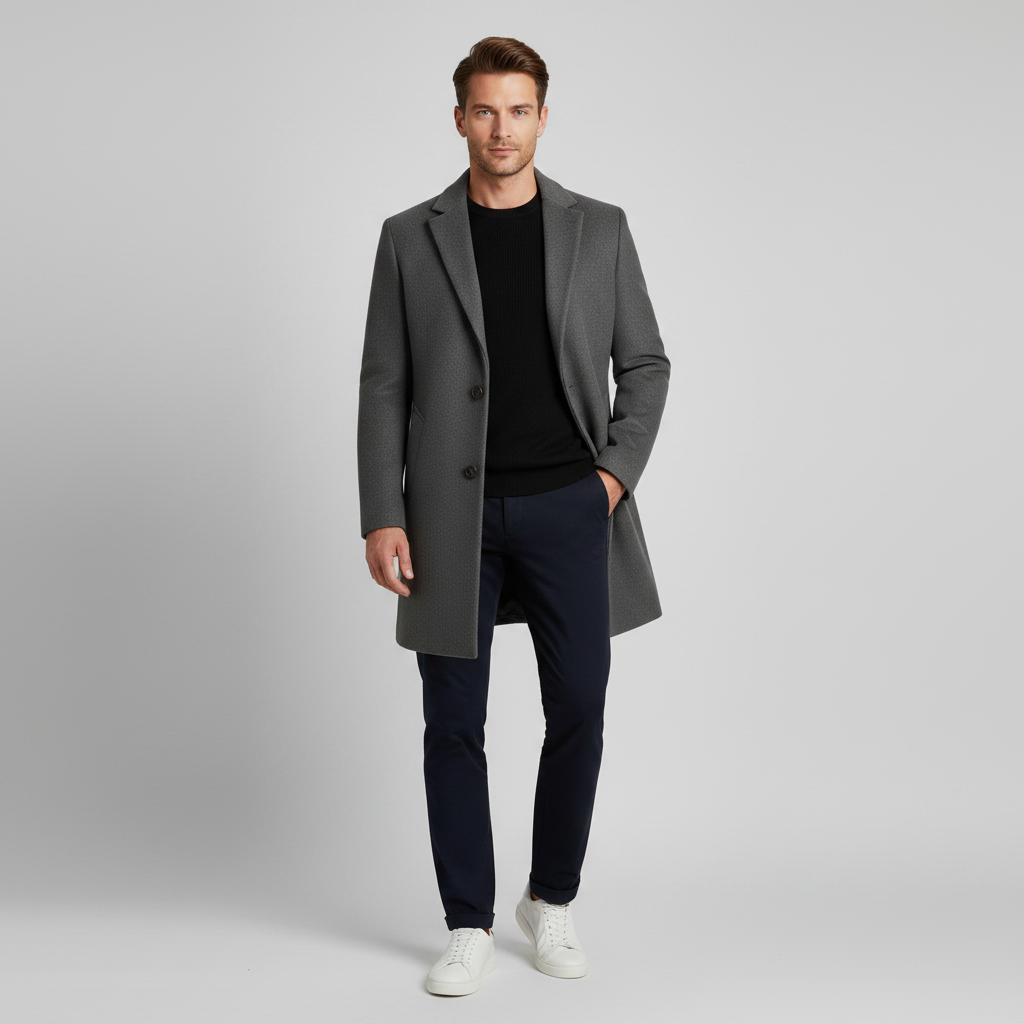 Cappotto Elegante Nero da Uomo | Cappotto Invernale Lungo