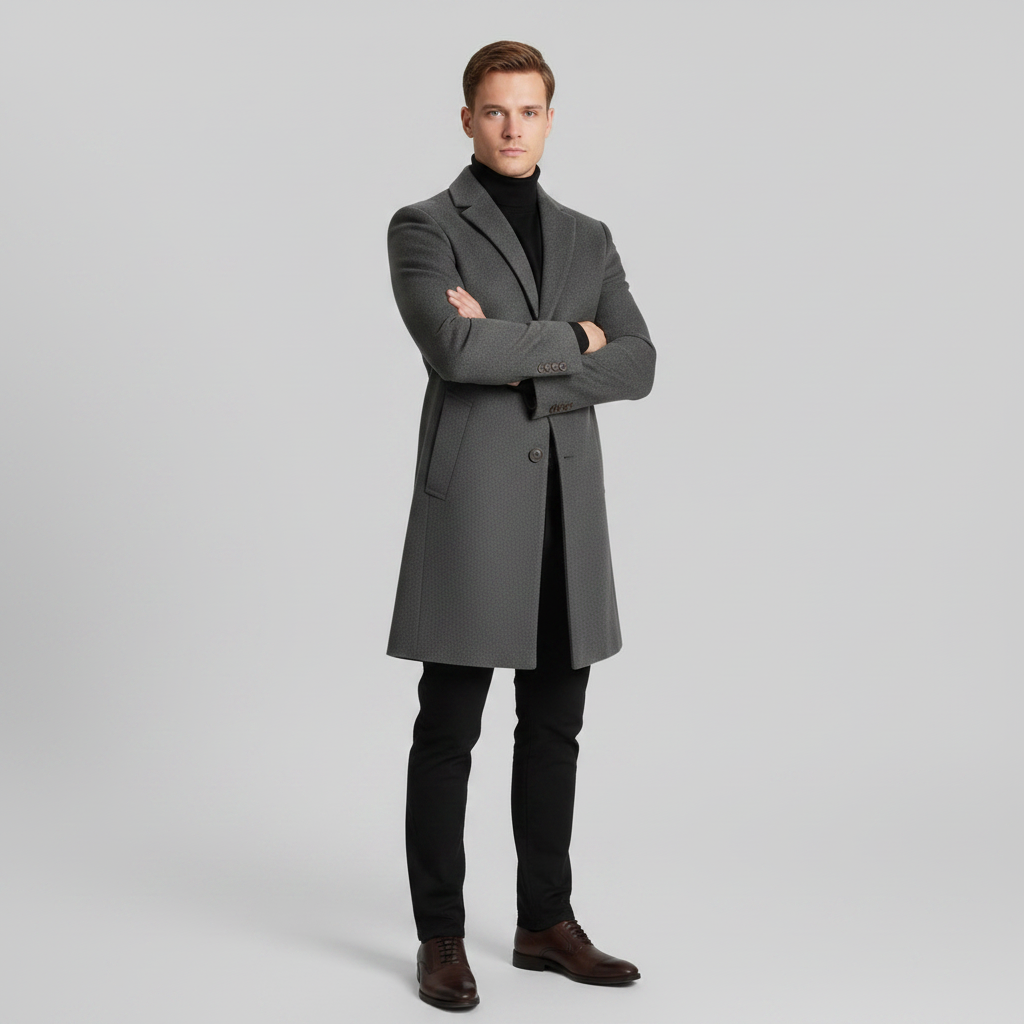 Cappotto Elegante Nero da Uomo | Cappotto Invernale Lungo