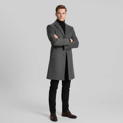 Cappotto Elegante Nero da Uomo | Cappotto Invernale Lungo