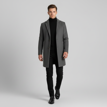 Cappotto Elegante Nero da Uomo | Cappotto Invernale Lungo