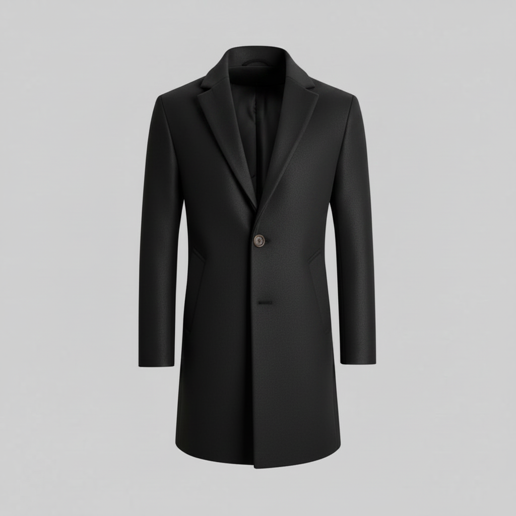 Cappotto Elegante Nero da Uomo | Cappotto Invernale Lungo