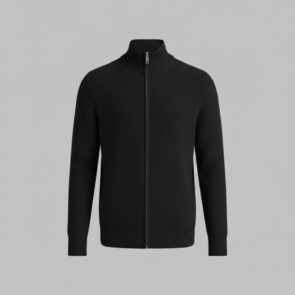 Cardigan Uomo Elegante Slim Fit con Cerniera | Maglia a Coste