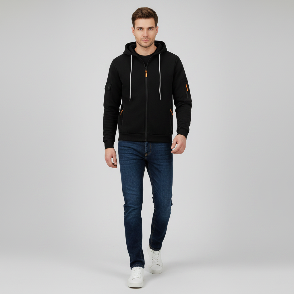Felpa con Cappuccio da Uomo | Felpa Casual con Zip