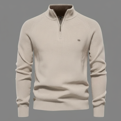 Maglione Nero Slim Fit Mezza Zip Uomo | Pullover Elegante