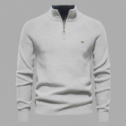 Maglione Nero Slim Fit Mezza Zip Uomo | Pullover Elegante