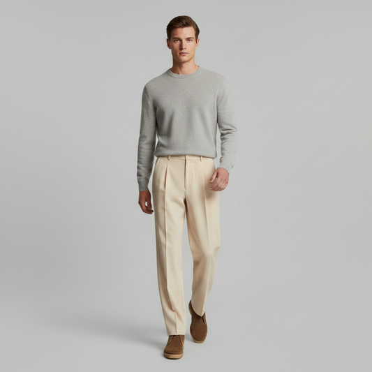 Pantaloni a Pieghe Uomo | Pantaloni Formali Dritti