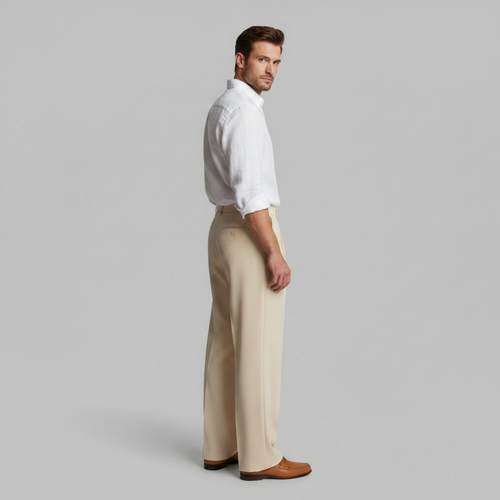 Pantaloni a Pieghe Uomo | Pantaloni Formali Dritti