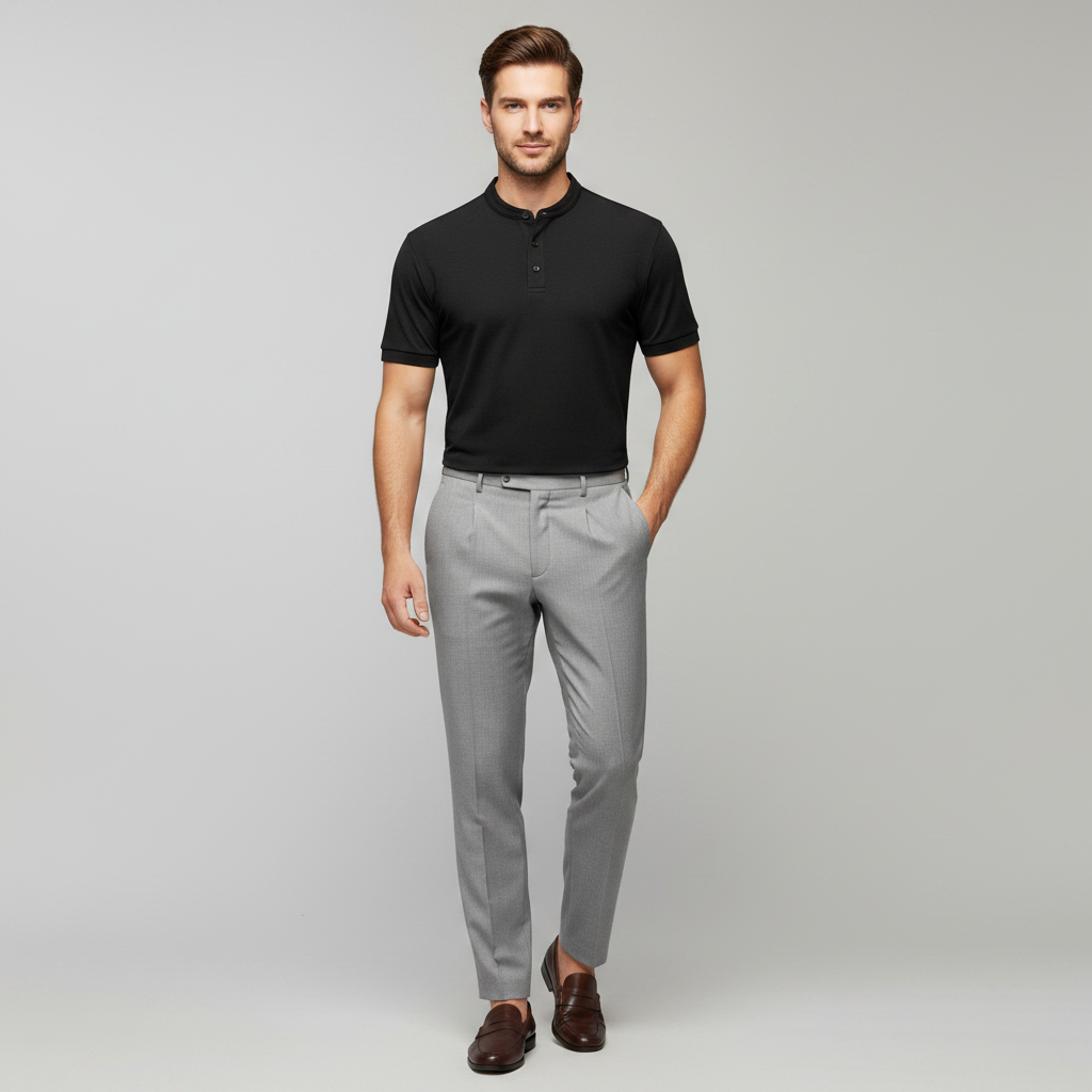 Polo Manica Lunga Uomo Elegante | Stile Casual Bianco