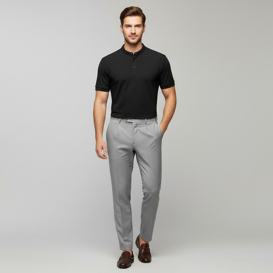 Polo Manica Lunga Uomo Elegante | Stile Casual Bianco