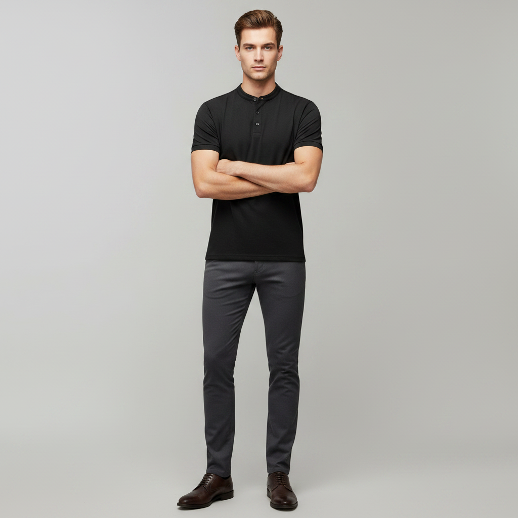 Polo Manica Lunga Uomo Elegante | Stile Casual Bianco