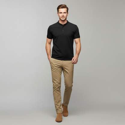 Polo Manica Lunga Uomo Elegante | Stile Casual Bianco